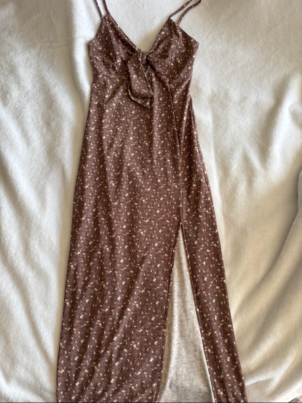NWOT Slip Maxi Dress with Side Slit in Mauve  Floral